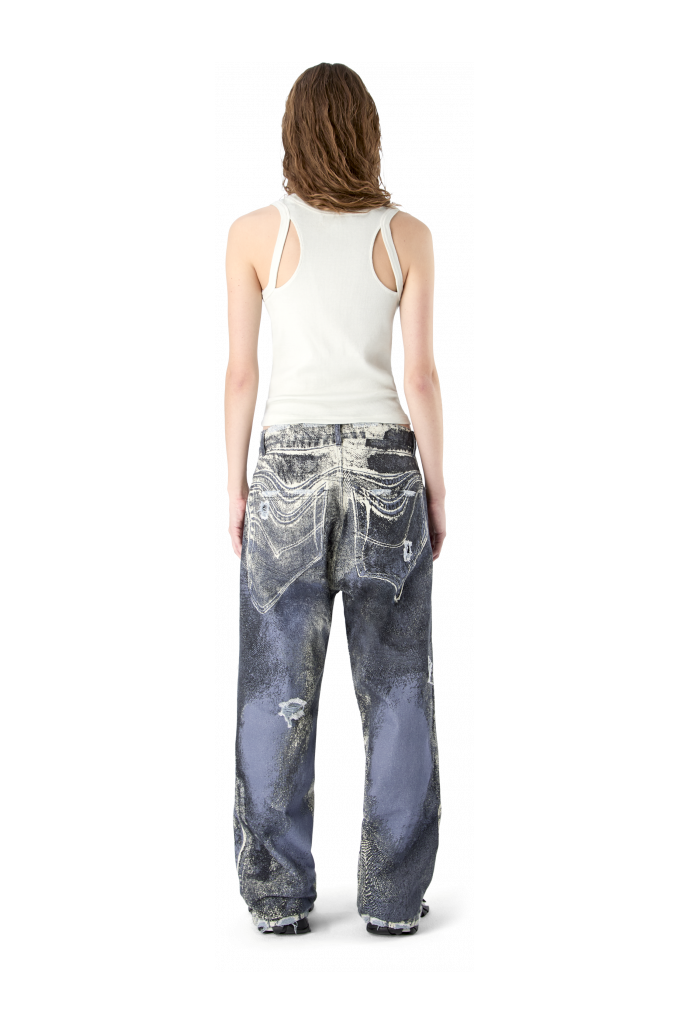 CUT-OUT RIBBED TANK TOP LICHTGRIJS