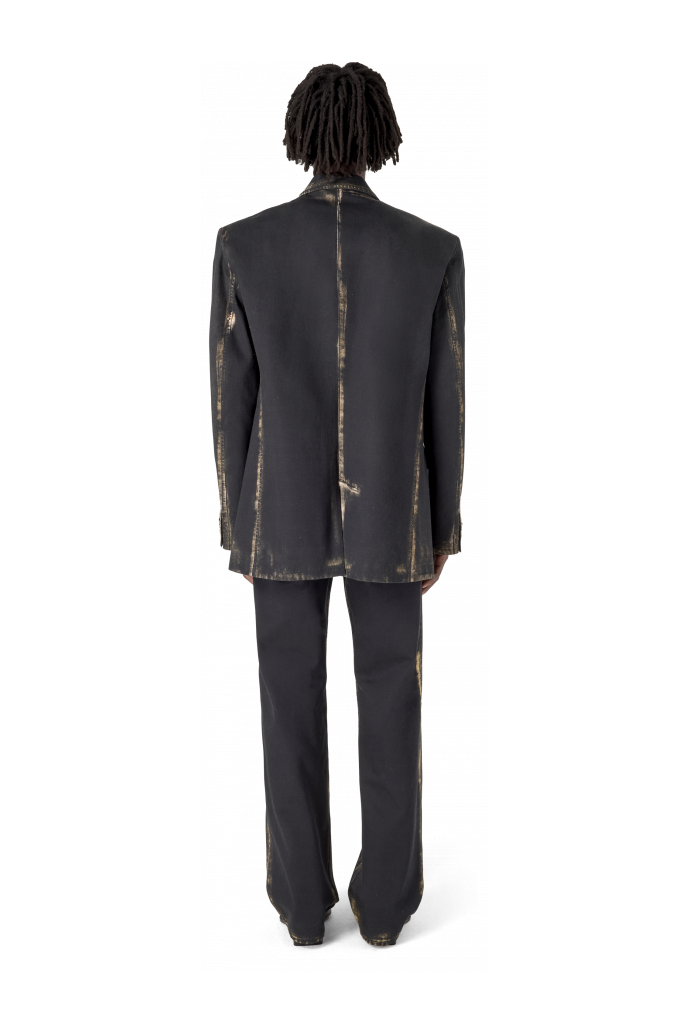 WASHED PRINT DENIM BLAZER DENIM BLAZER MET GEWASSEN PRINT<br/>ZWART