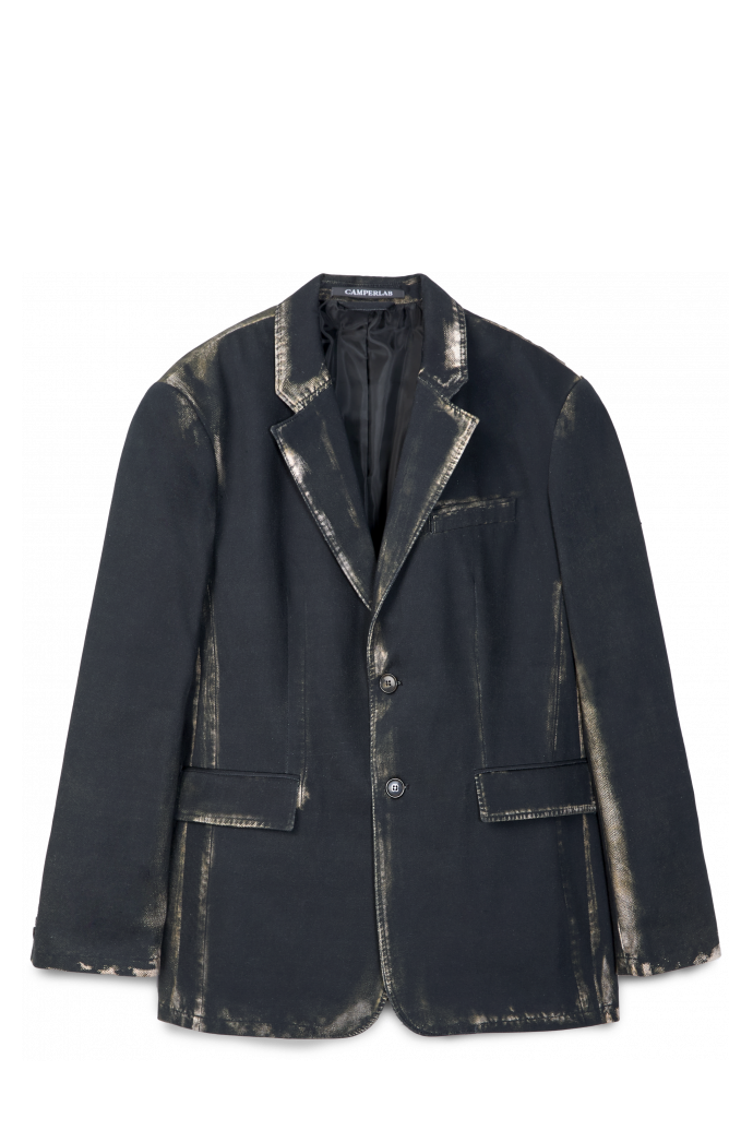 WASHED PRINT DENIM BLAZER DENIM BLAZER MET GEWASSEN PRINT<br/>ZWART