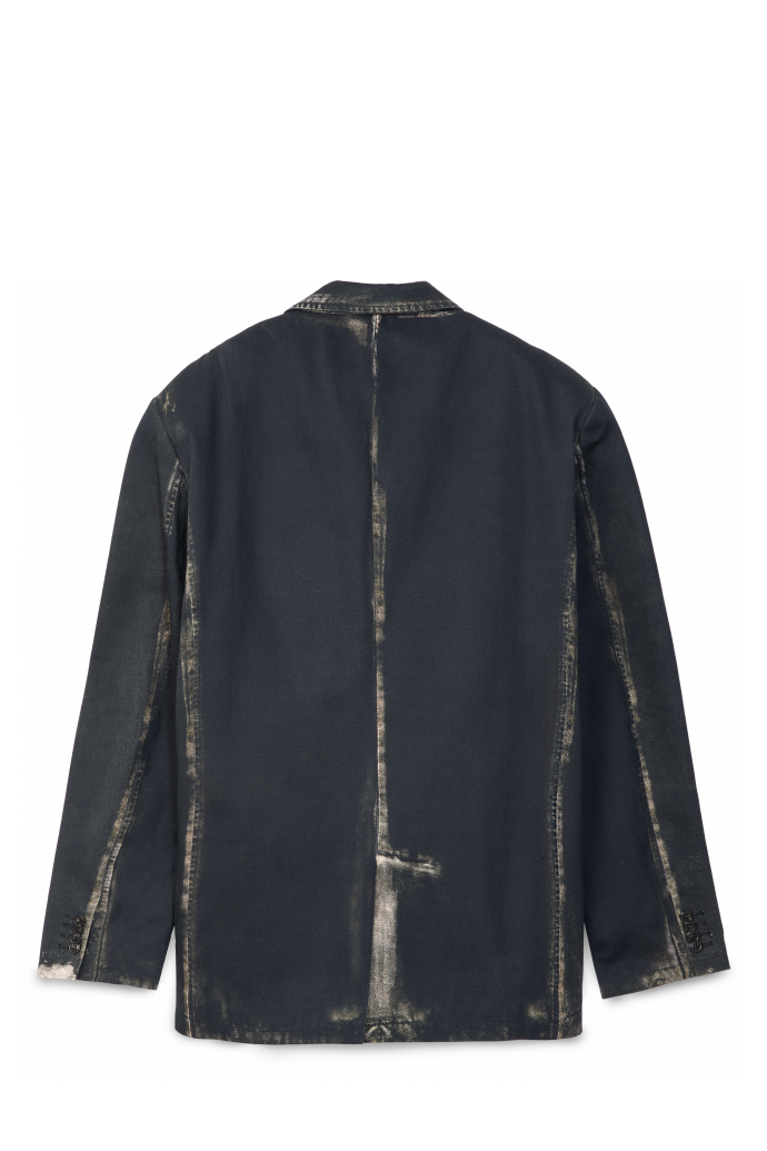 WASHED PRINT DENIM BLAZER DENIM BLAZER MET GEWASSEN PRINT<br/>ZWART