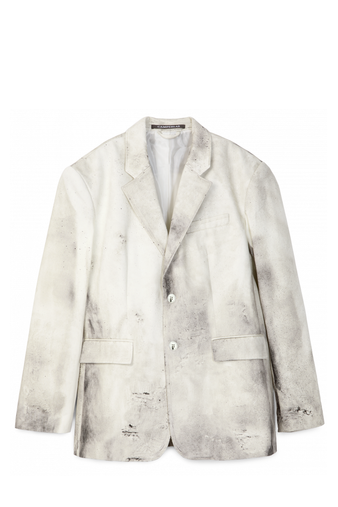 WASHED PRINT DENIM BLAZER DENIMBLAZER MET GEWASSEN PRINT<br/>GEBROKEN WIT