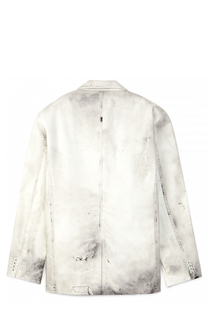 WASHED PRINT DENIM BLAZER DENIMBLAZER MET GEWASSEN PRINT<br/>GEBROKEN WIT