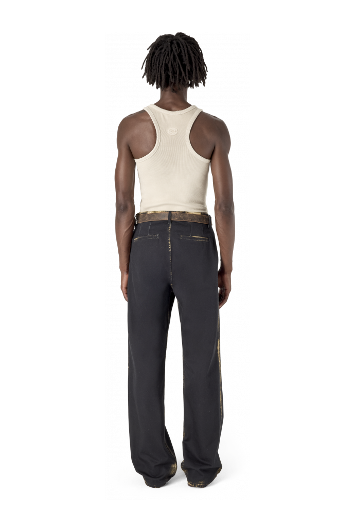 WASHED PRINT DENIM JEANS BEDRUCKTE, GEWASCHENE DENIM-JEANS<br/>SCHWARZ