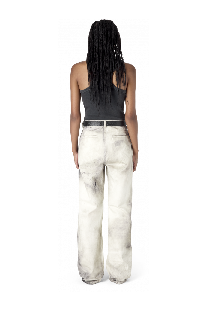 WASHED PRINT DENIM JEANS WASHED PRINT DENIM JEANS <br/>OFF WHITE