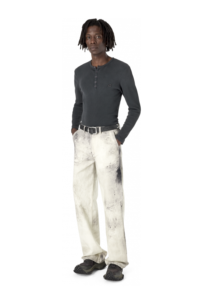 WASHED PRINT DENIM JEANS GEWASCHENE DENIM-JEANS MIT PRINT<br/>OFF-WHITE