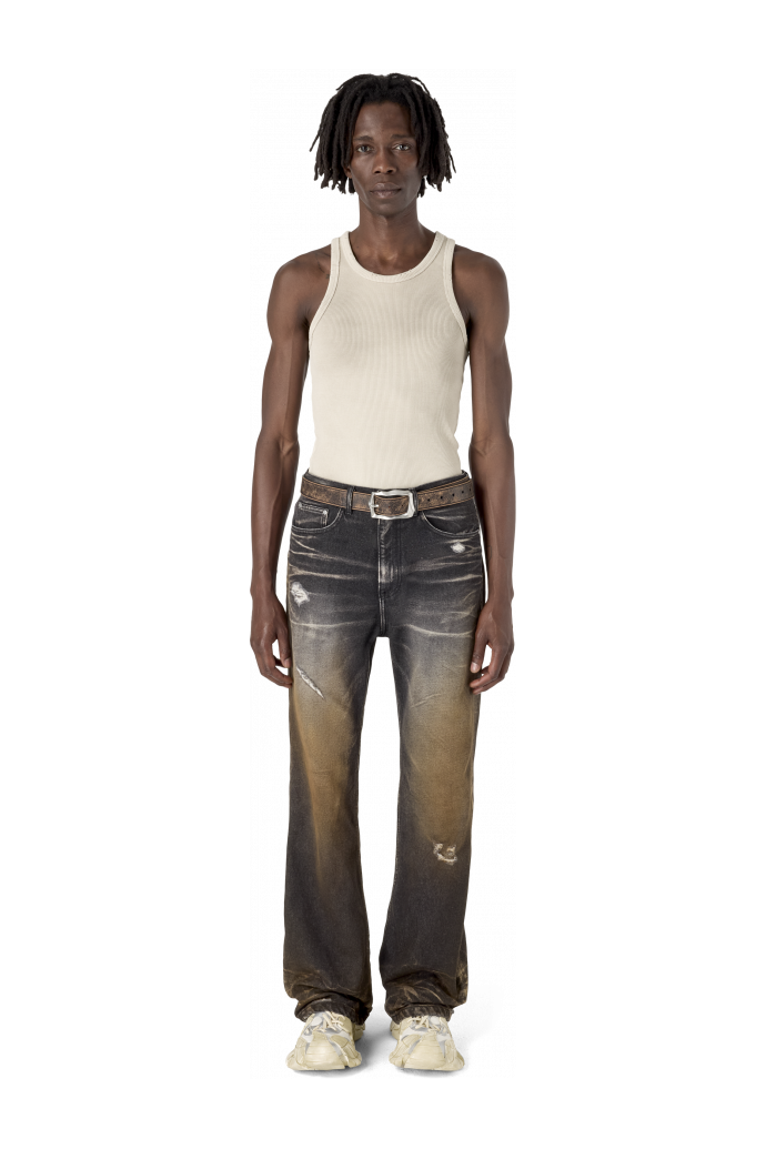WASHED FLARED JEANS SCHWARZ