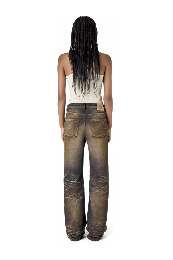 WASHED FLARED JEANS NEGRE