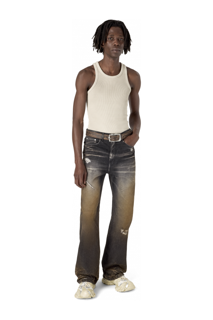 WASHED FLARED JEANS SCHWARZ