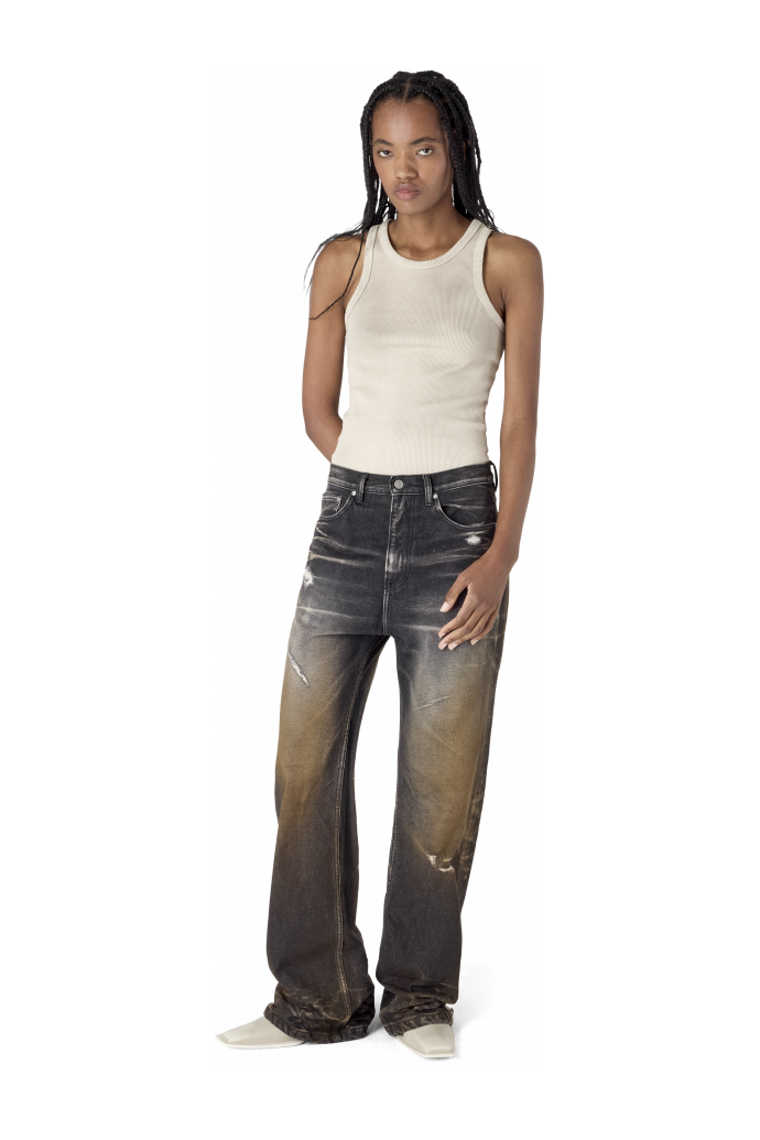 WASHED FLARED JEANS NEGRE