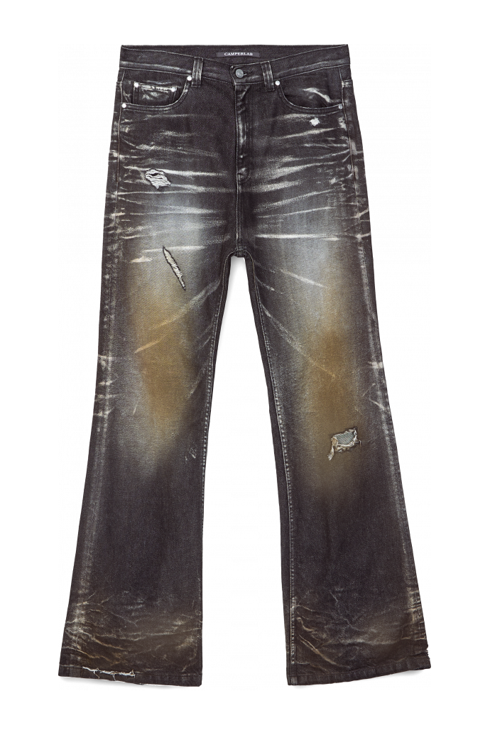 WASHED FLARED JEANS SCHWARZ