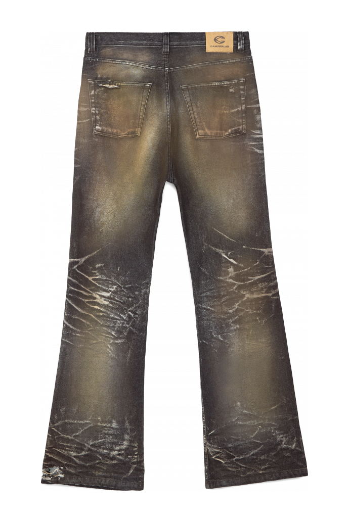 WASHED FLARED JEANS SCHWARZ
