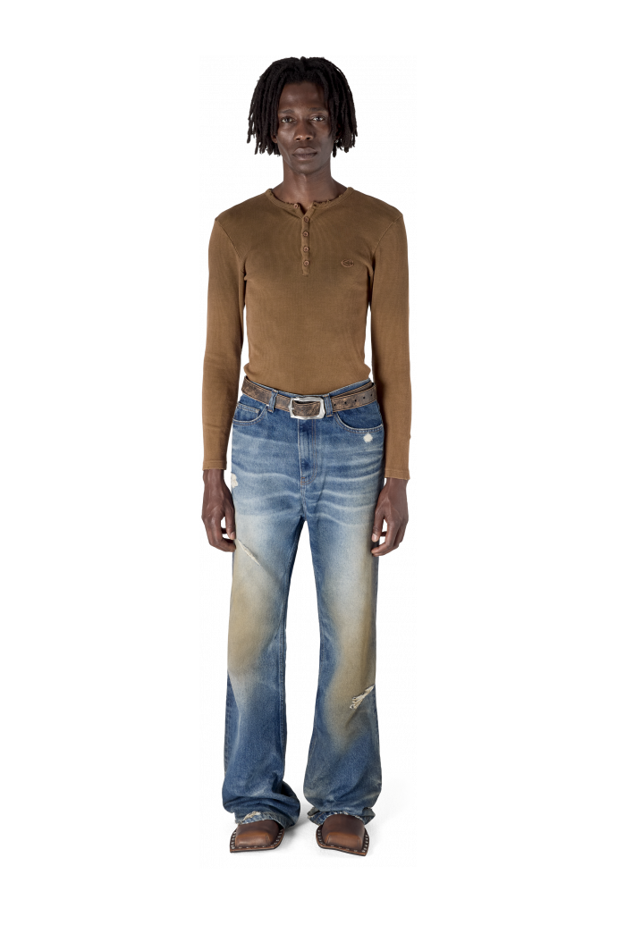 WASHED FLARED JEANS BLAU