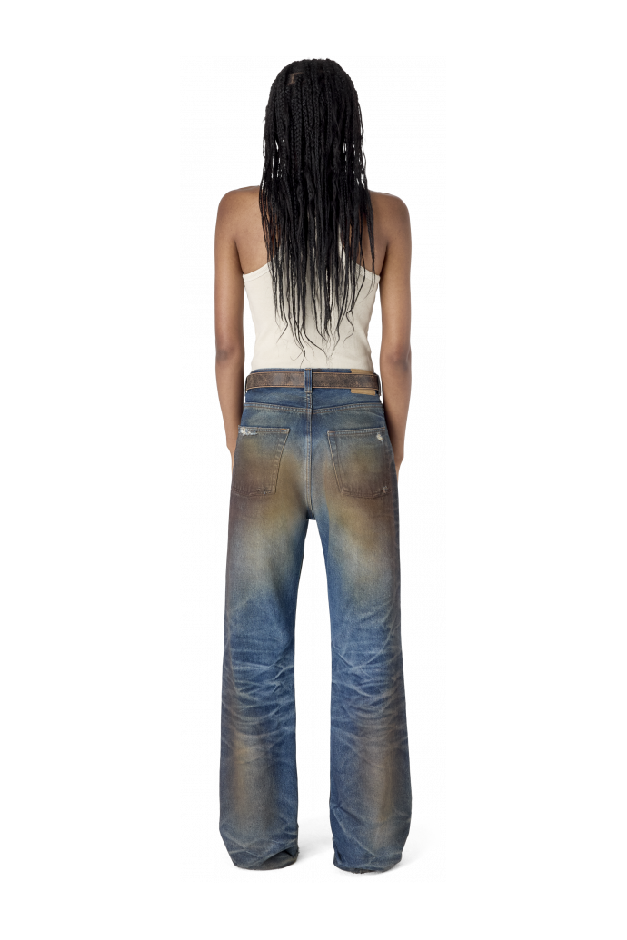 WASHED FLARED JEANS BLAU