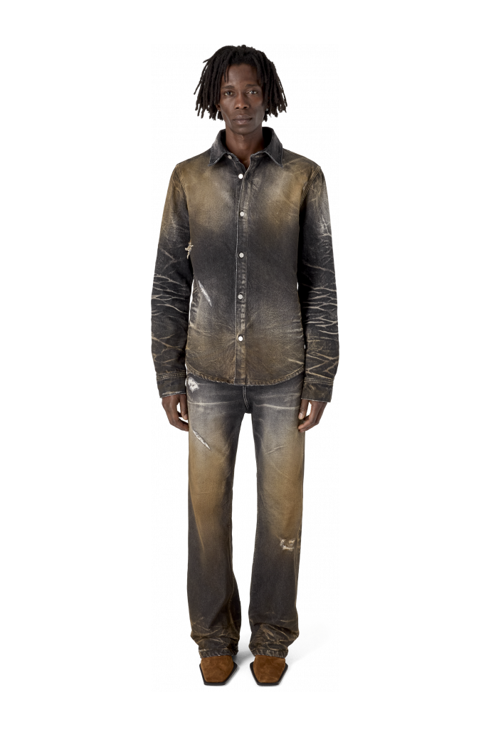 WASHED DENIM SHIRT SCHWARZ