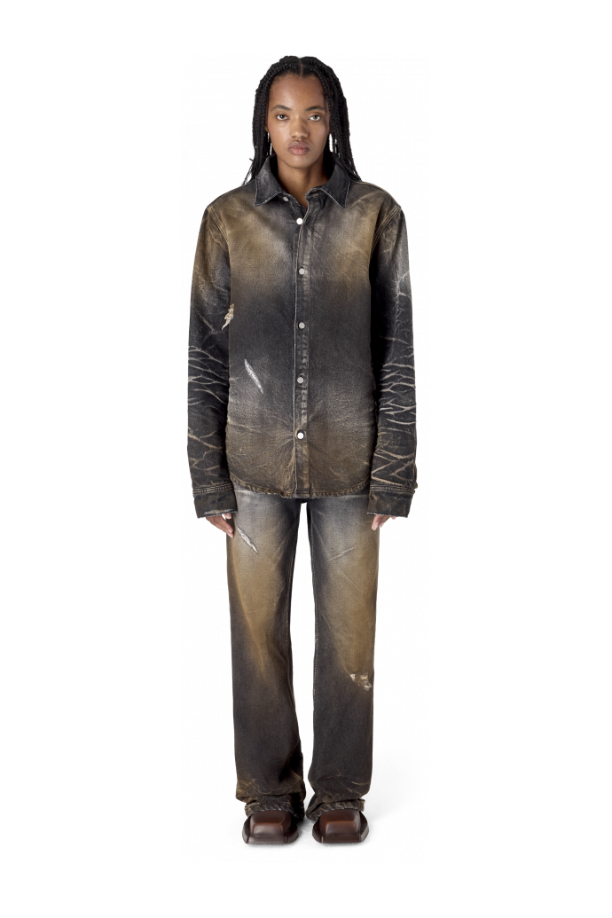 WASHED DENIM SHIRT NEGRE