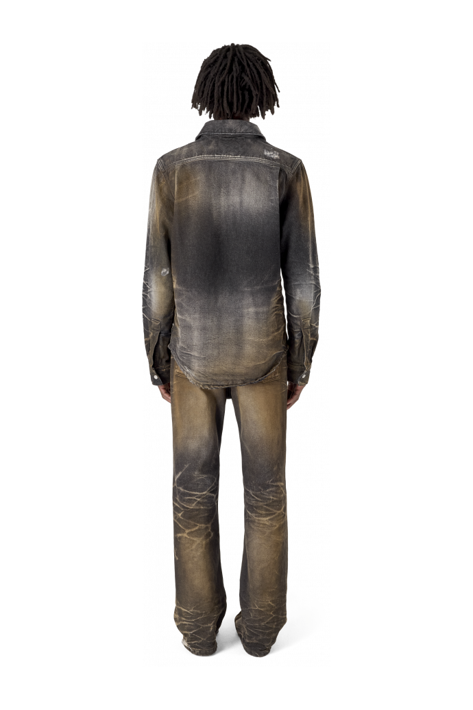 WASHED DENIM SHIRT SCHWARZ