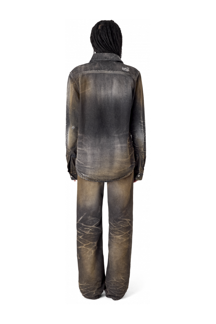 WASHED DENIM SHIRT NEGRE