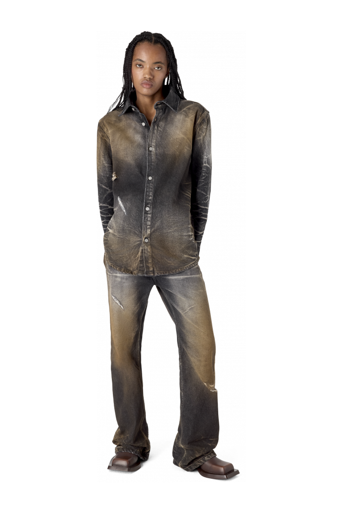 WASHED DENIM SHIRT NEGRE