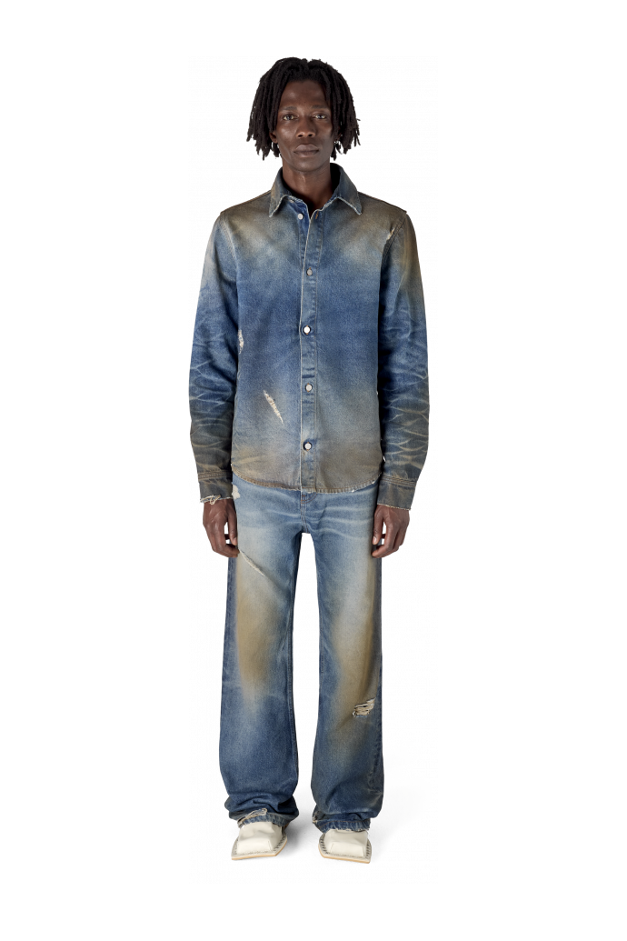 WASHED DENIM SHIRT BLAU
