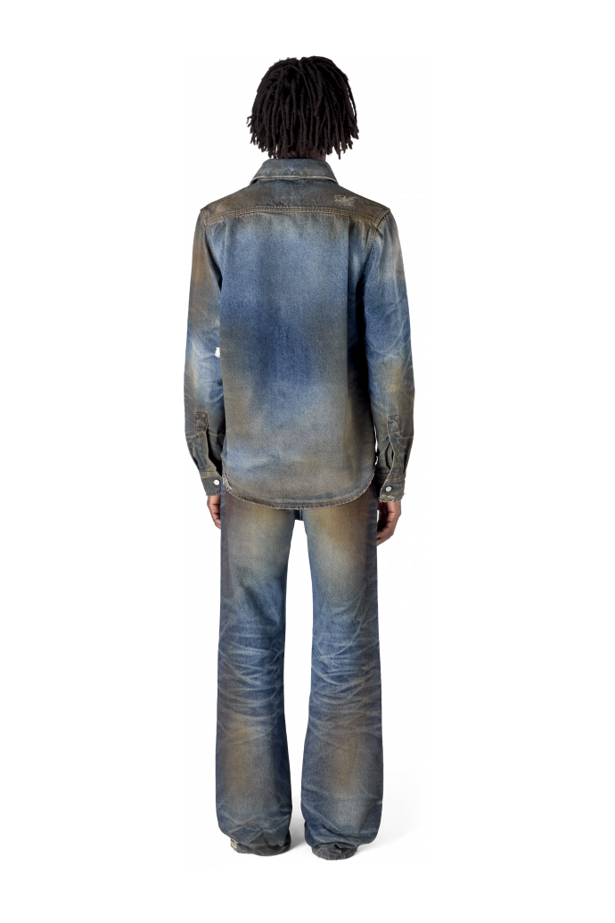 WASHED DENIM SHIRT BLAU