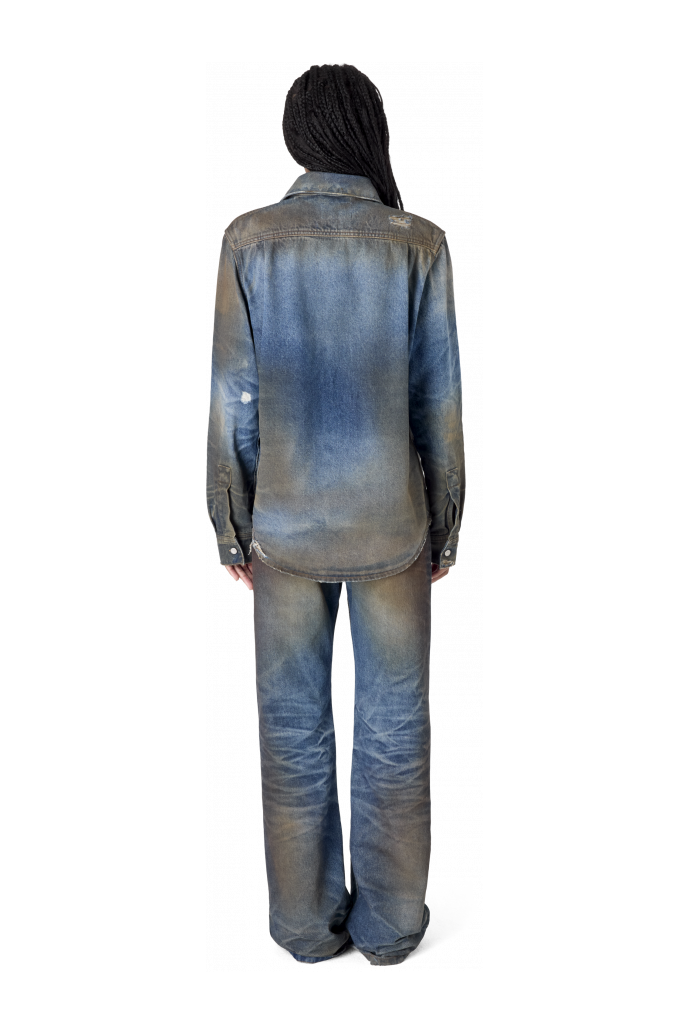 WASHED DENIM SHIRT BLAU