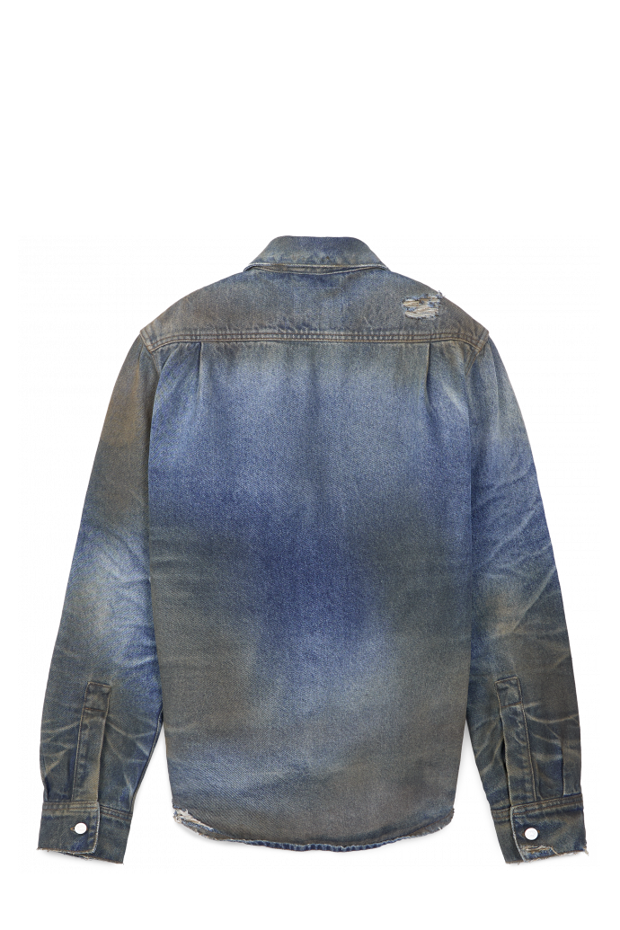WASHED DENIM SHIRT BLAU