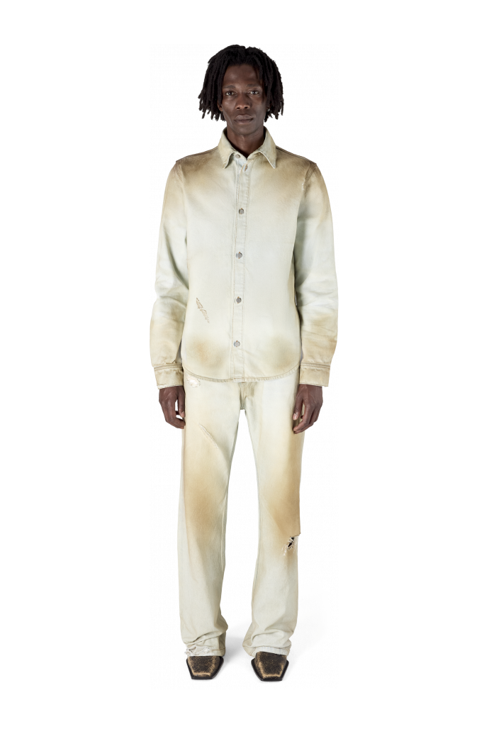 WASHED DENIM SHIRT OFF-WHITE