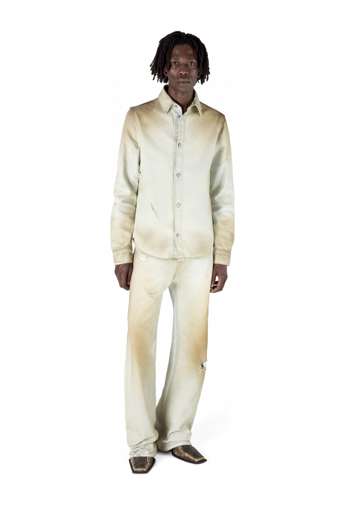 WASHED DENIM SHIRT OFF-WHITE