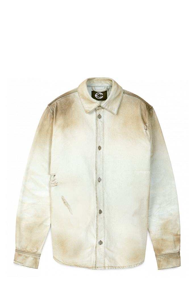 WASHED DENIM SHIRT OFF-WHITE