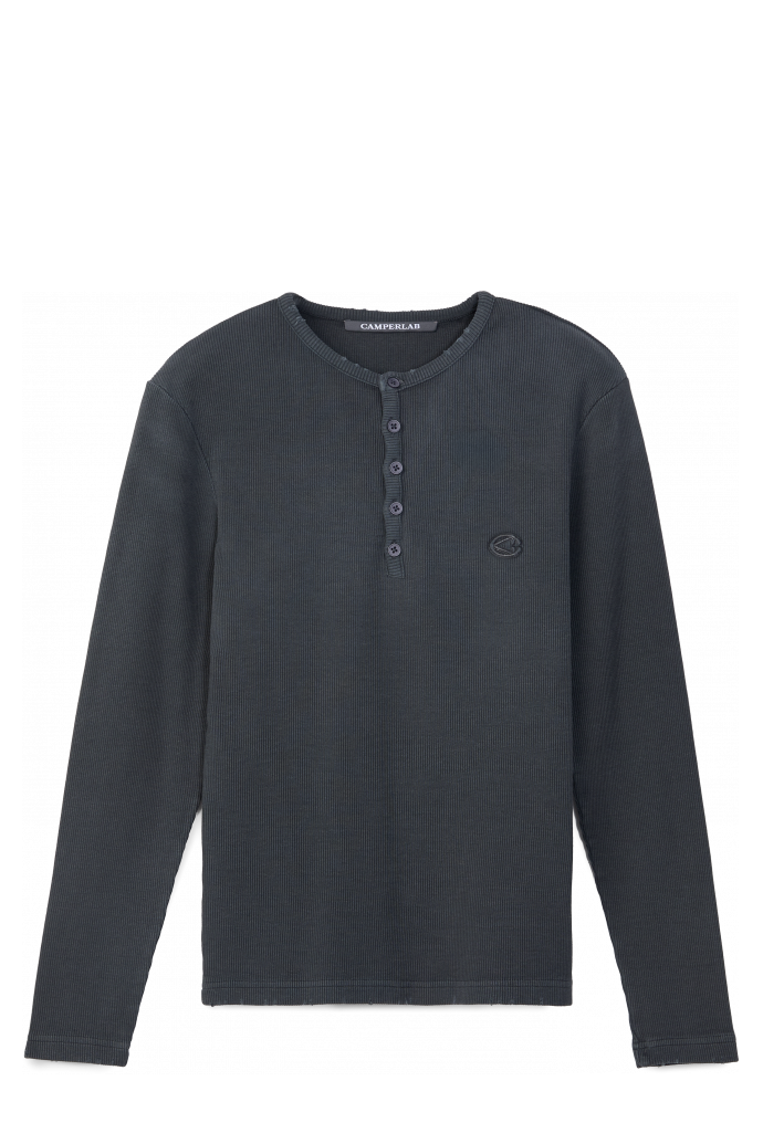 RIBBED LONG SLEEVE TOP NOIR