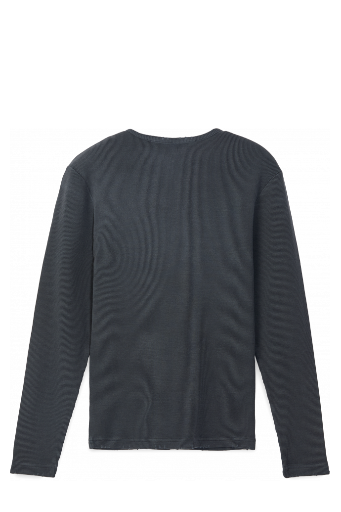 RIBBED LONG SLEEVE TOP NOIR