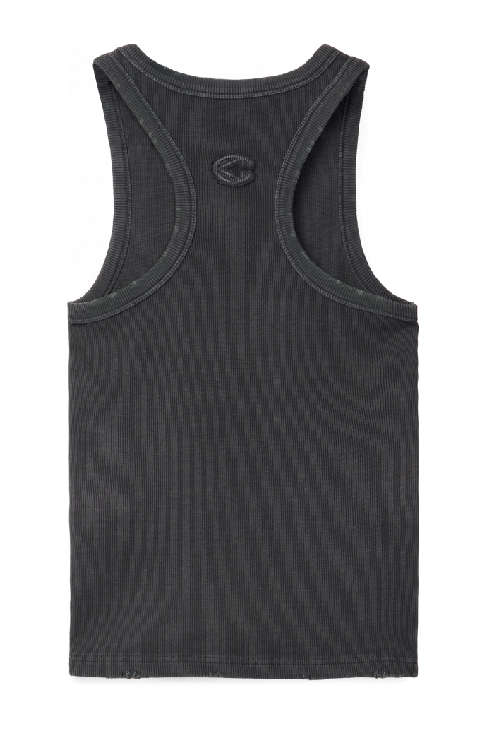 RIBBED TANK TOP ΜΑΥΡΟ