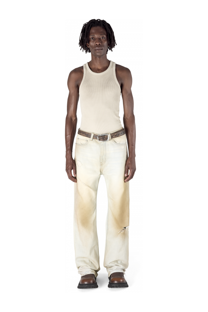 RIBBED TANK TOP OFF WHITE