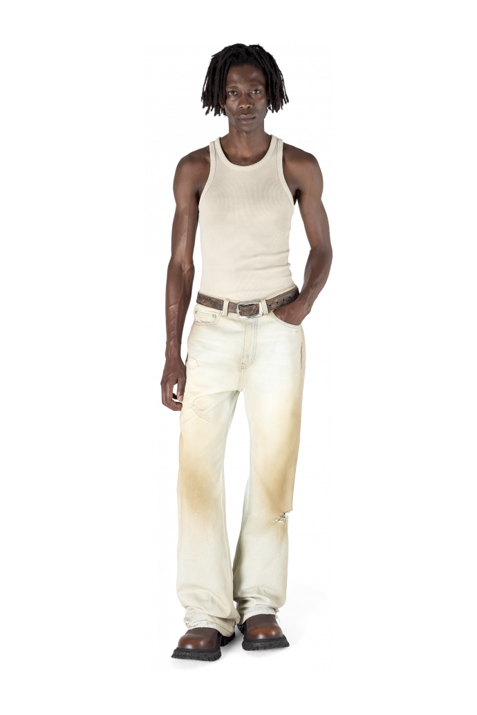 RIBBED TANK TOP OFF WHITE