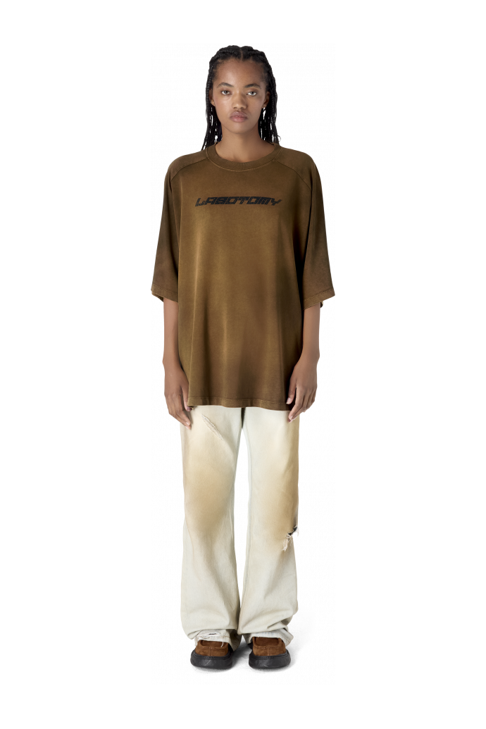 OVERSIZED RAGLAN SHORT SLEEVE TEE BROWN
