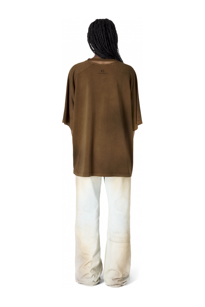 OVERSIZED RAGLAN SHORT SLEEVE TEE BROWN