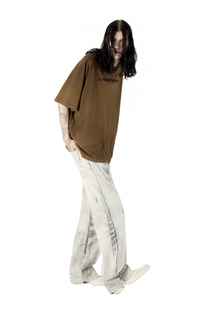 OVERSIZED RAGLAN SHORT SLEEVE TEE BROWN