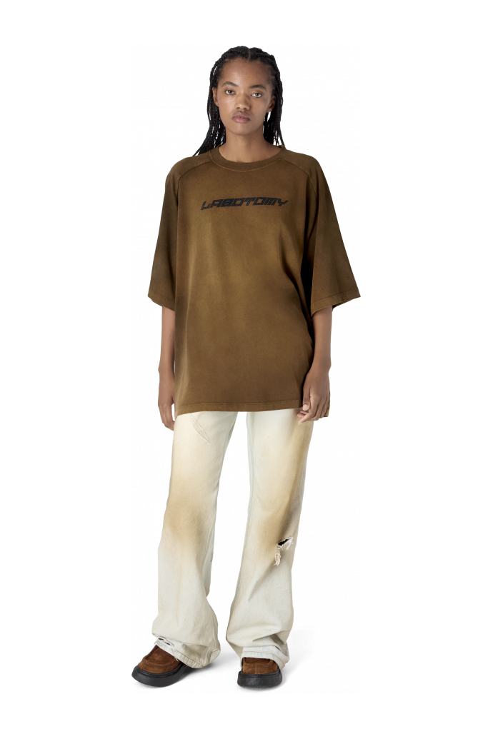 OVERSIZED RAGLAN SHORT SLEEVE TEE BROWN