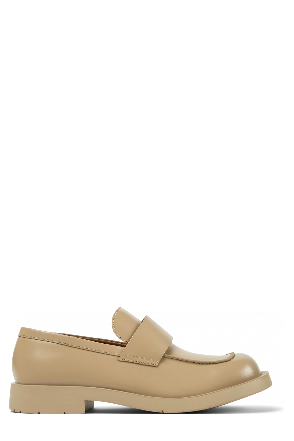 Side view of MIL 1978 Beige leather loafers
