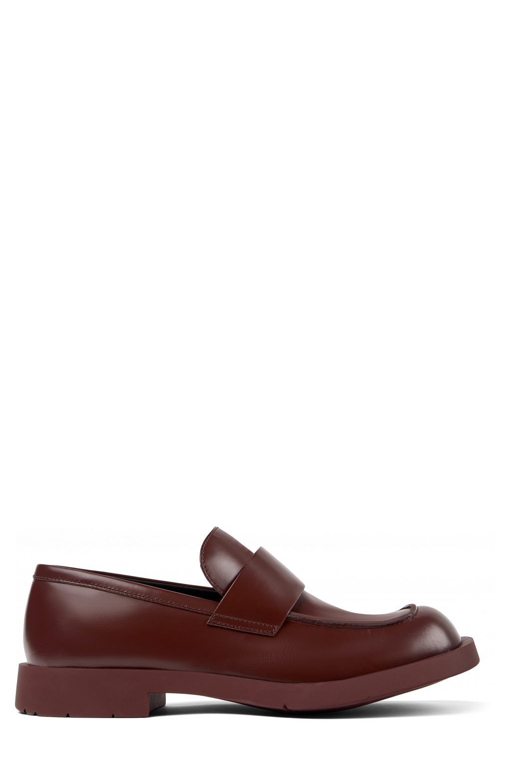 Side view of MIL 1978 Burgundy Leather Loafers