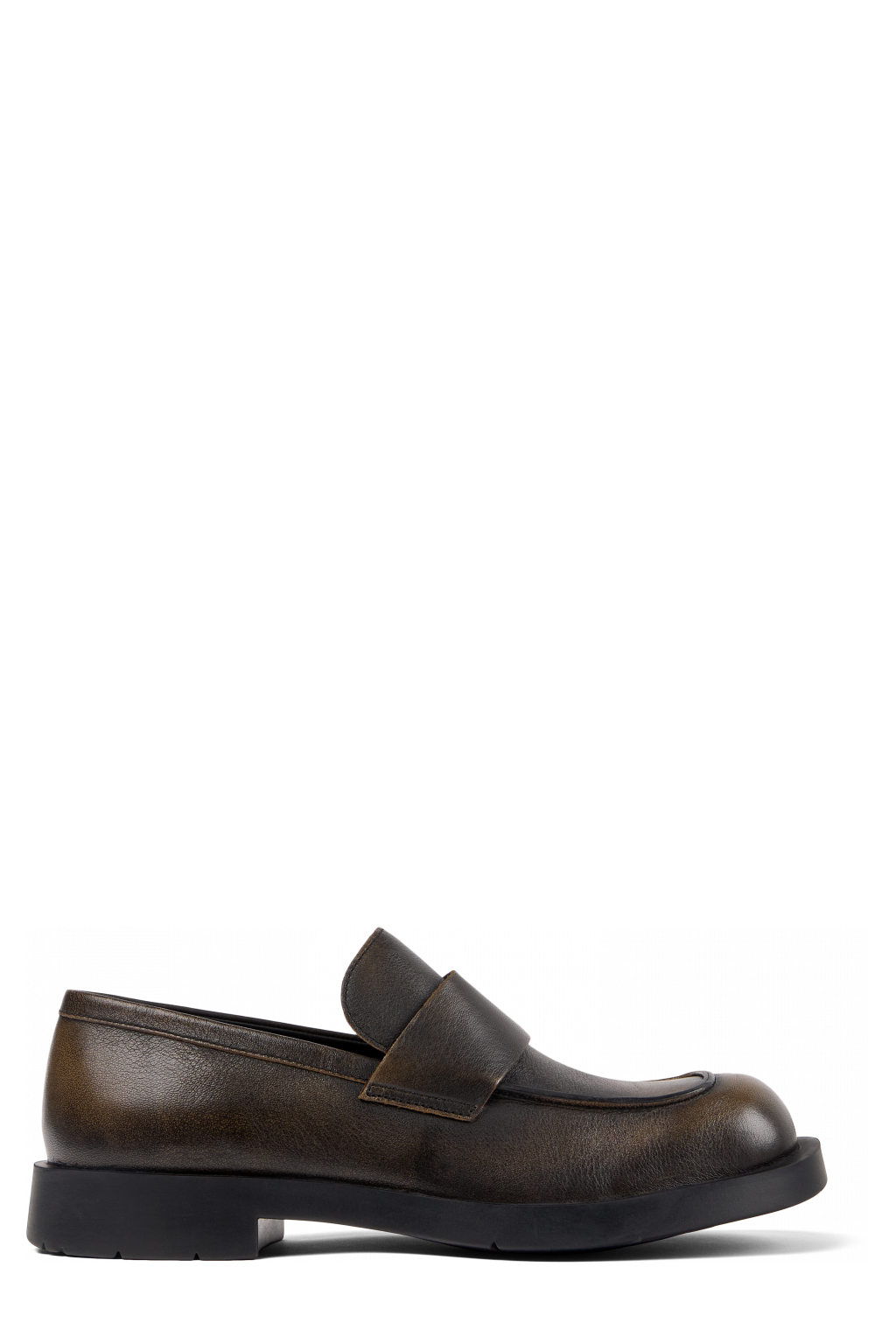 Side view of MIL 1978 Three-Toned Brushed Leather Loafers