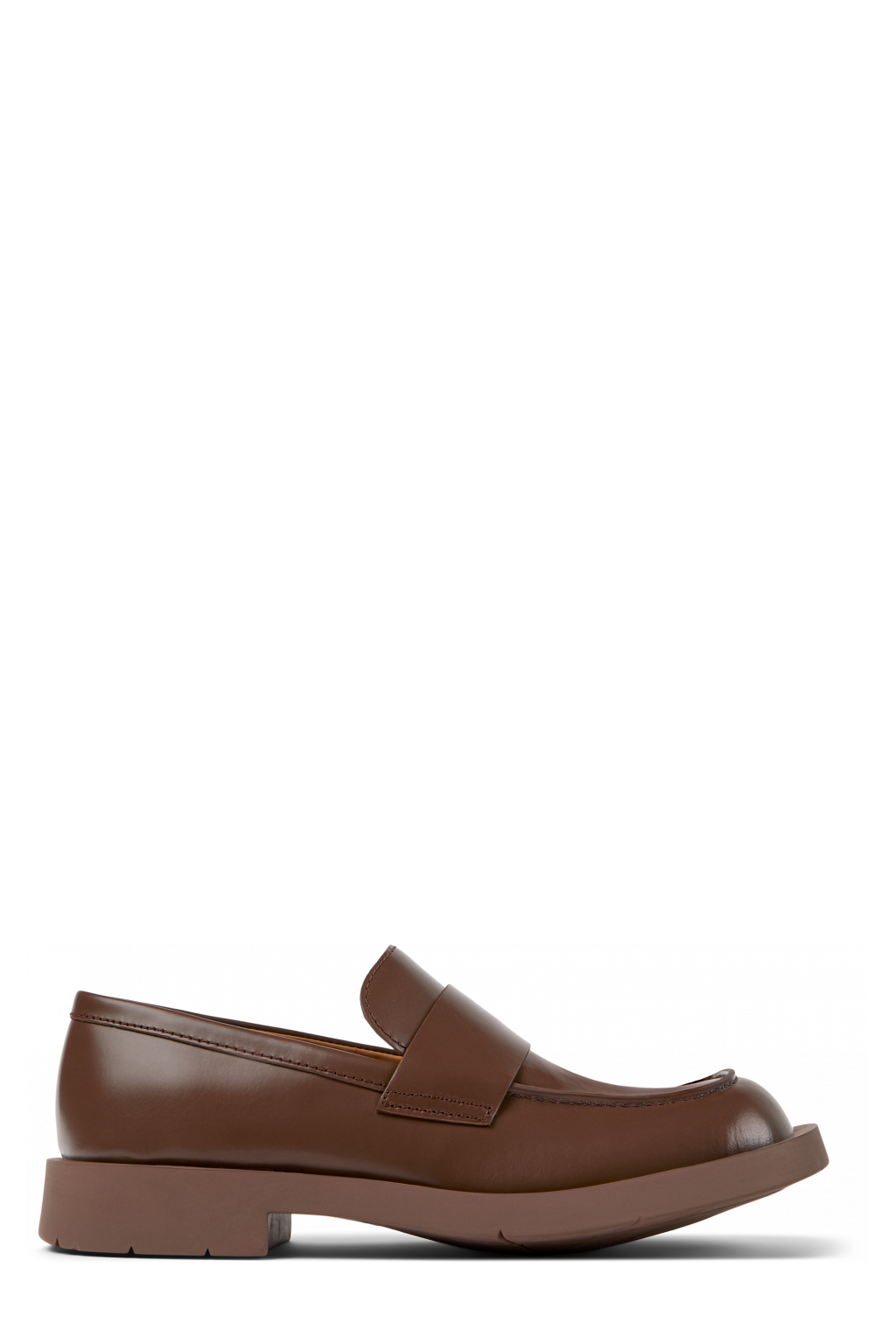 Side view of MIL 1978 Brown Leather Loafers
