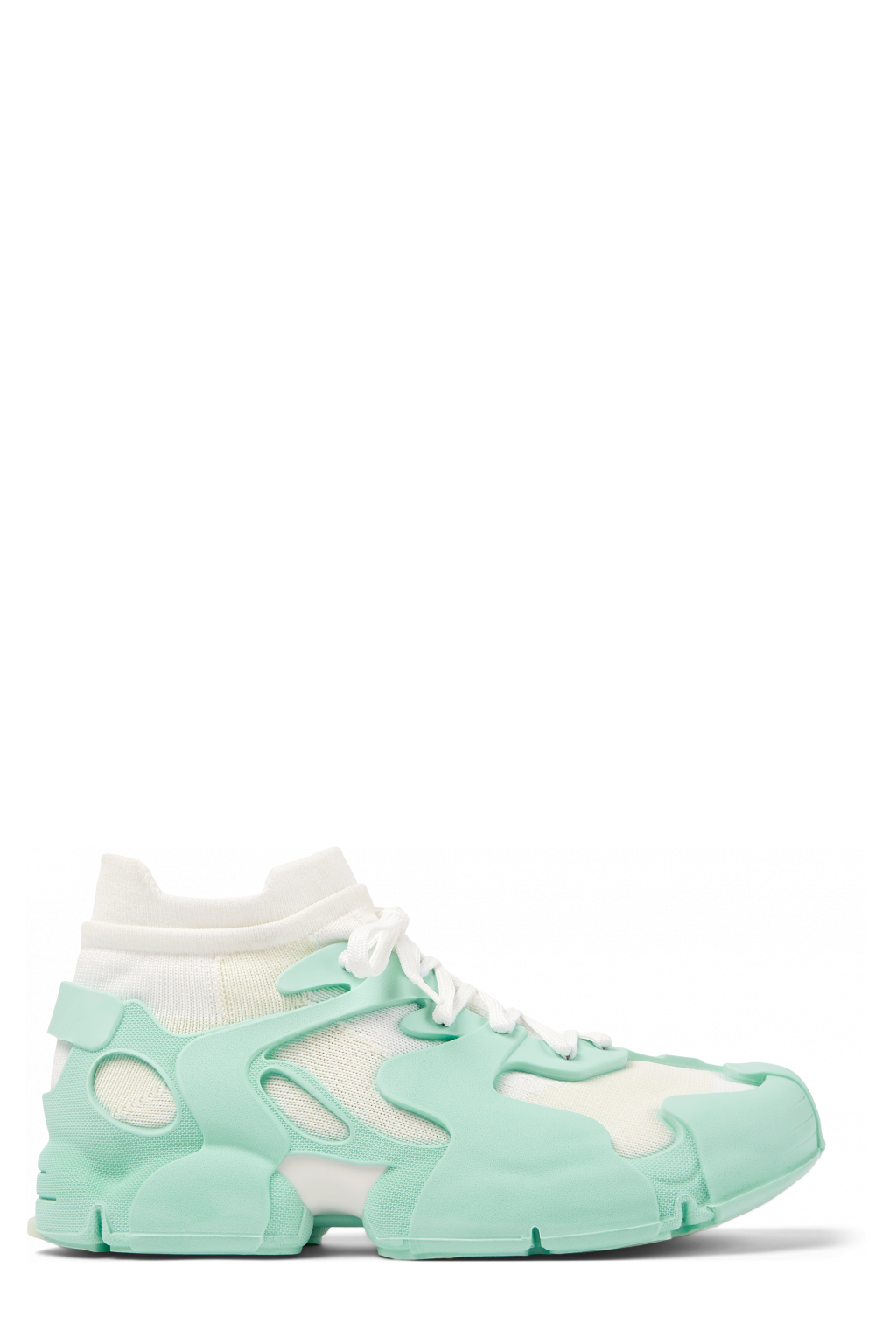 Side view of Tossu Light green caged sneakers