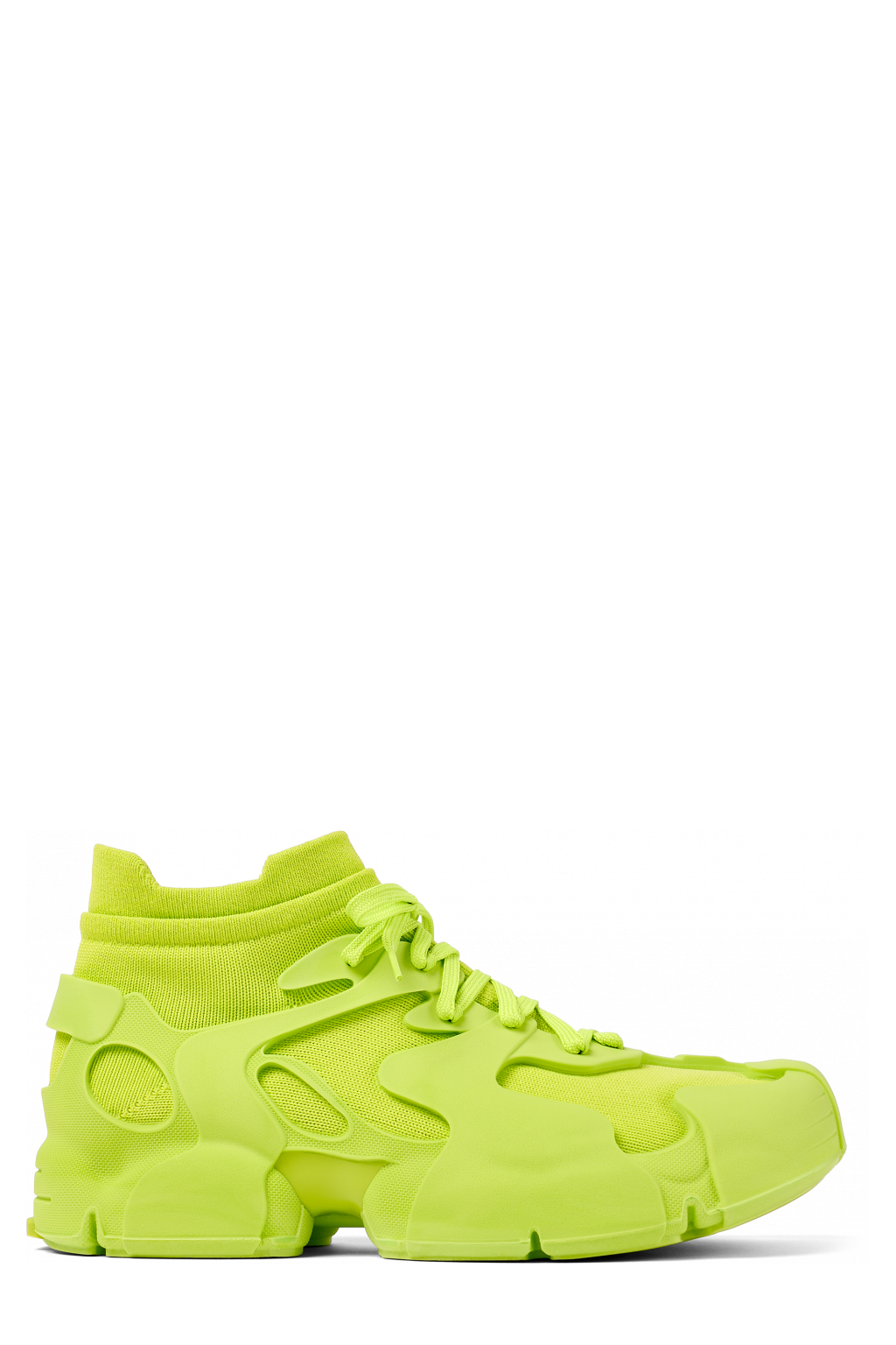 Side view of Tossu Green Synthetic Sneaker