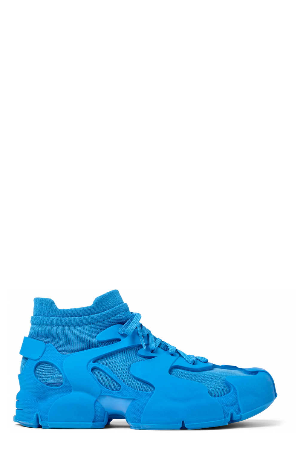 Side view of Tossu Blue Caged Sneakers