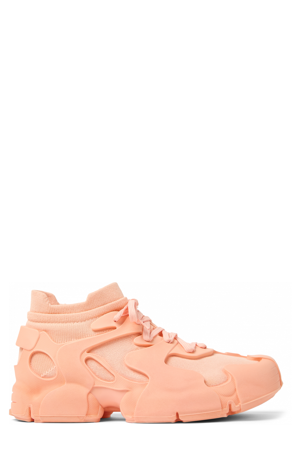 Side view of Tossu Pink Caged Sneakers