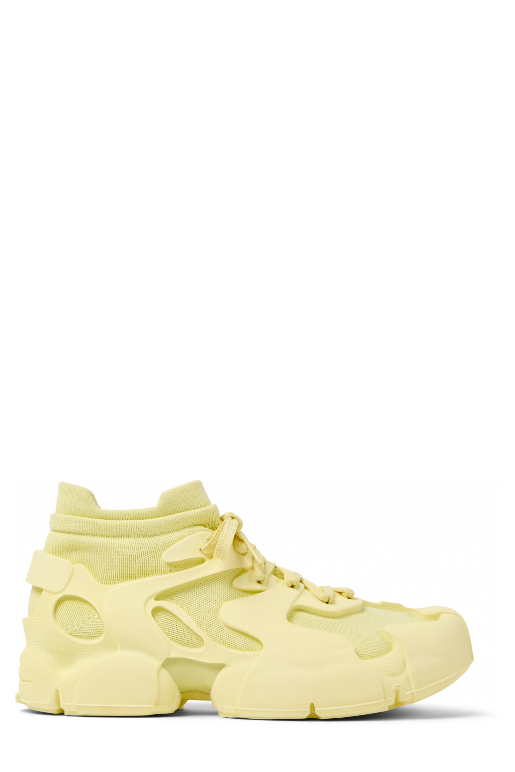 Side view of Tossu Yellow Caged Sneakers