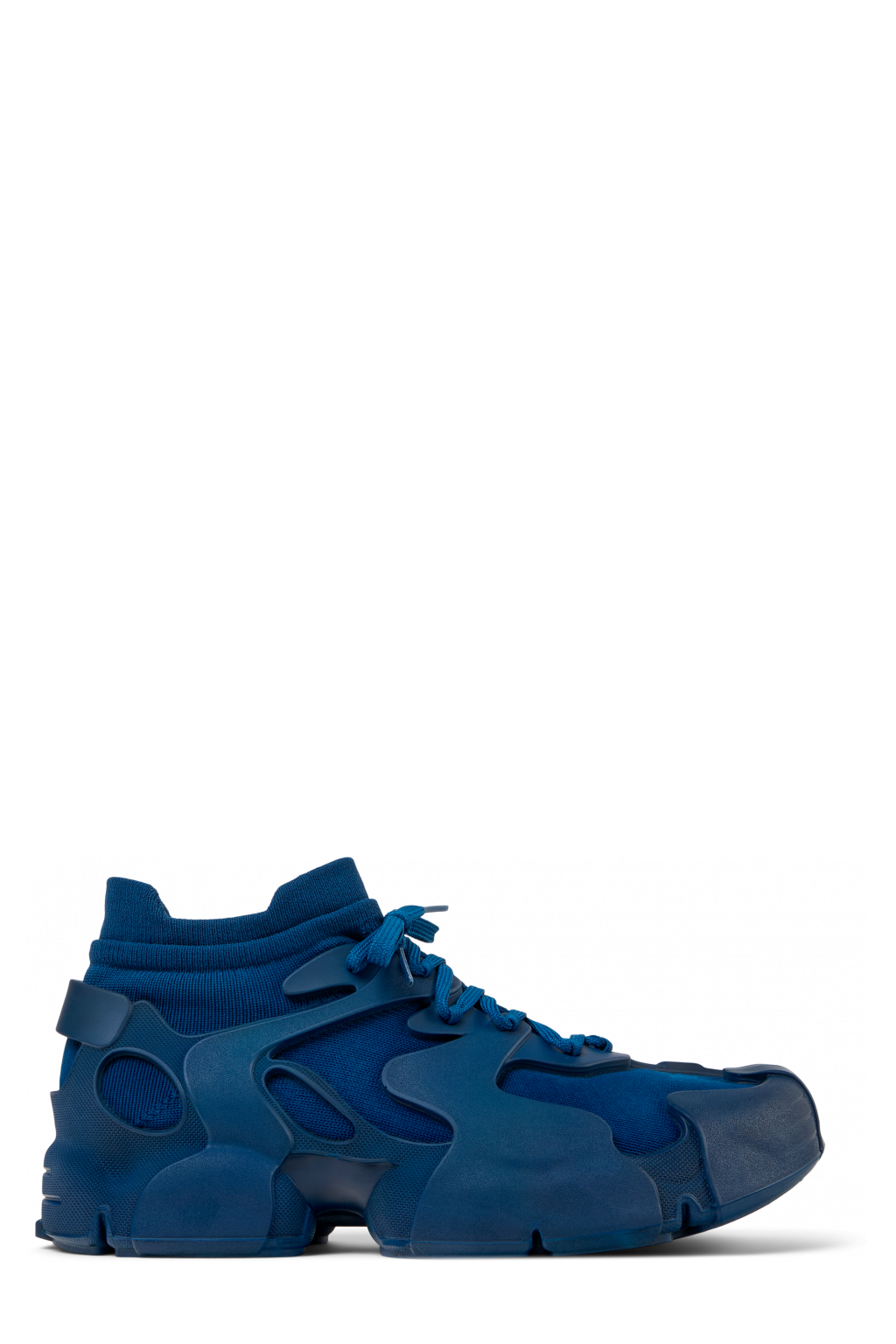 Side view of Tossu Blue Caged Sneakers