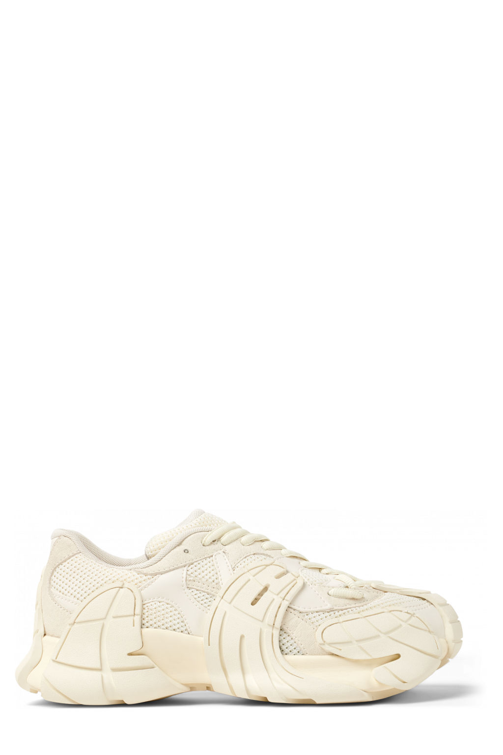 Side view of TORMENTA White Textile Sneakers