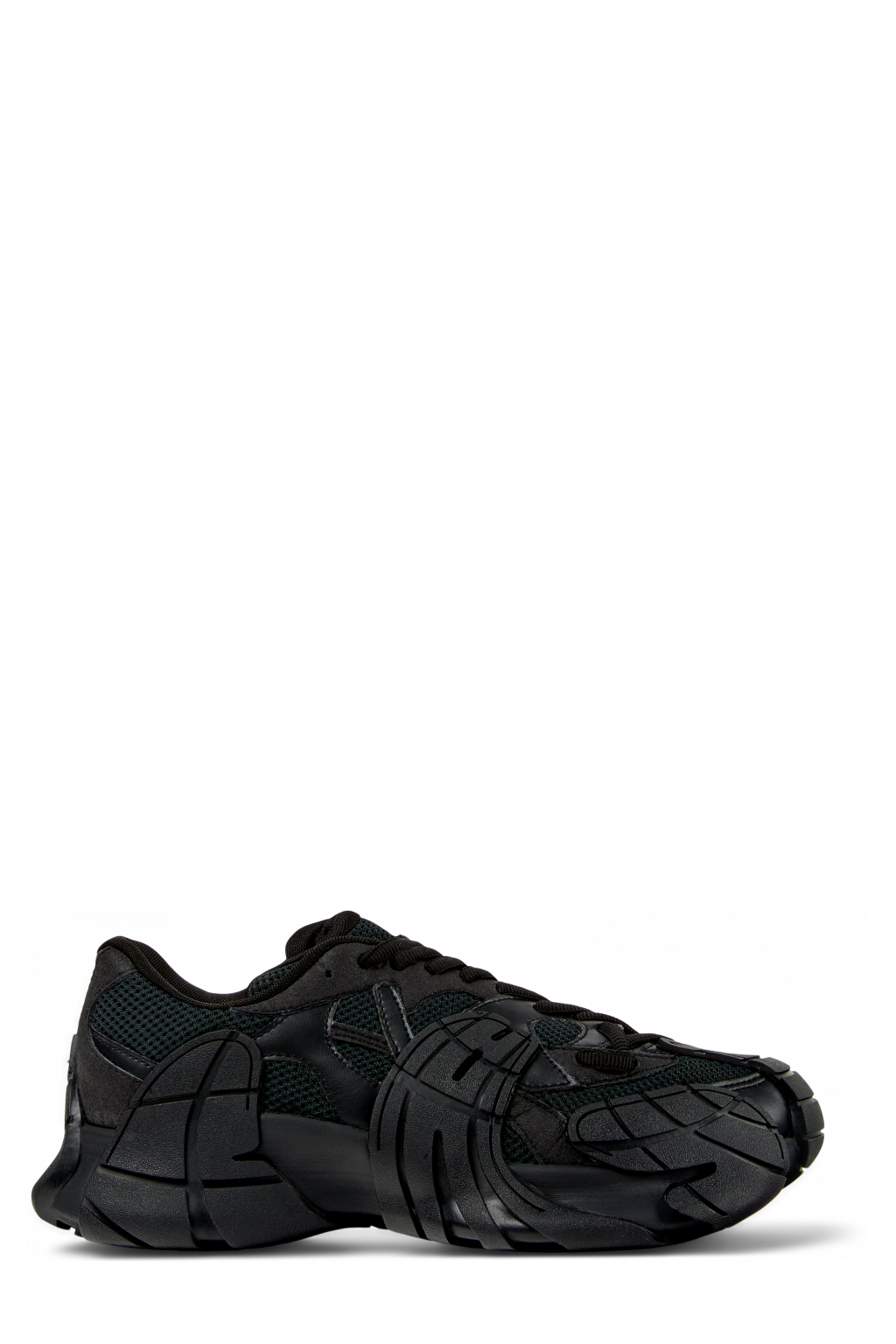 Side view of TORMENTA Black Textile Sneakers